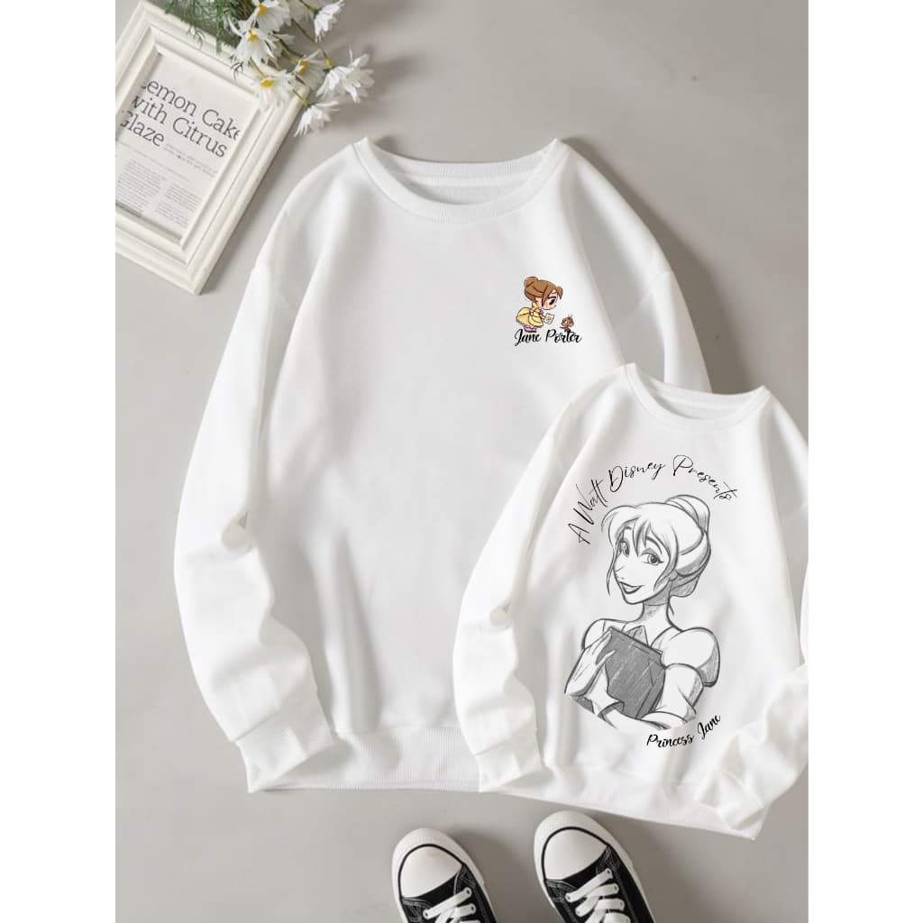 Moletom Gola Careca Basico Sem Bolso Blusa de Frio Sem Capuz Princesas Disney Guerreiras