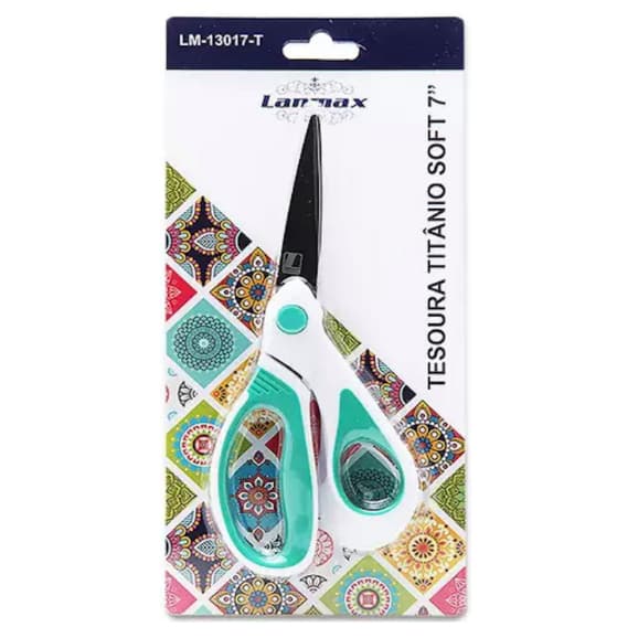Tesoura de Titânio Soft 7” Lanmax - Costura e Artesanato
