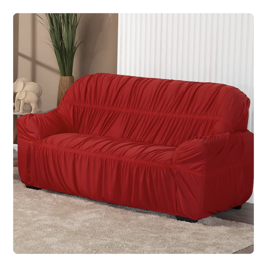 Capa De Sofá Elasticada 3 Lugares Diversas Cores