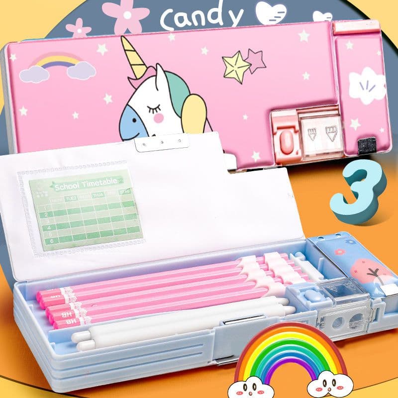 Estojo Multifuncional De Lápis De Caneta Com Apontador7070