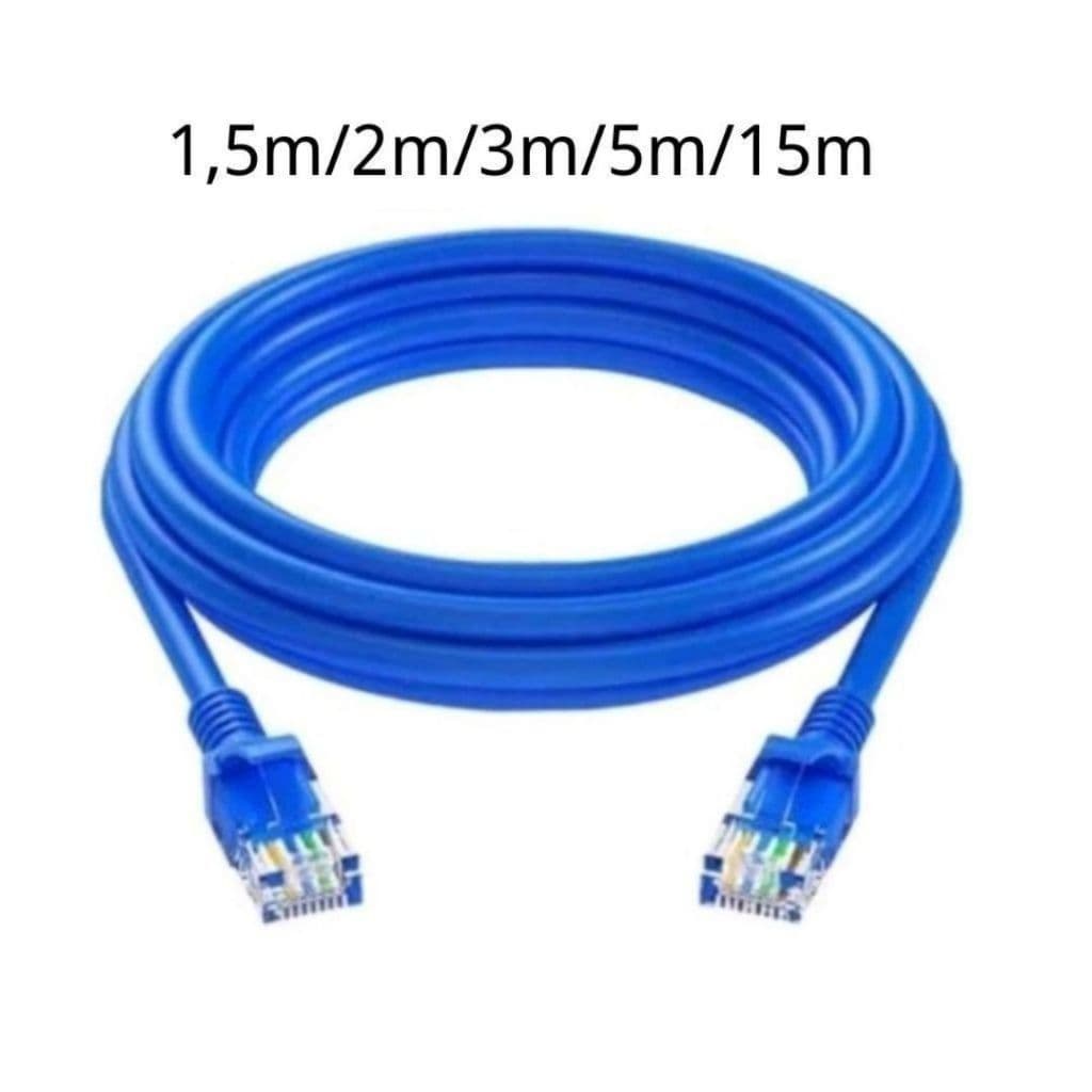 Cabo de rede internet Montado rj45 azul 1.5/2/3/5/10/15 Metros