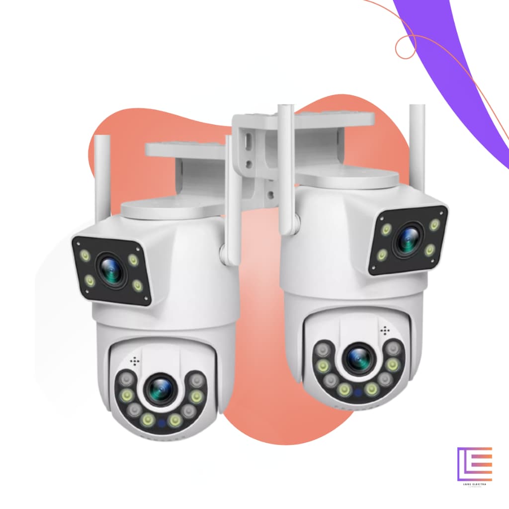 Câmera Visão Dupla PRETO lente 360° Detecção Humana Wifi ”APP ICSEE” Proteção de Segurança Envio Imediato