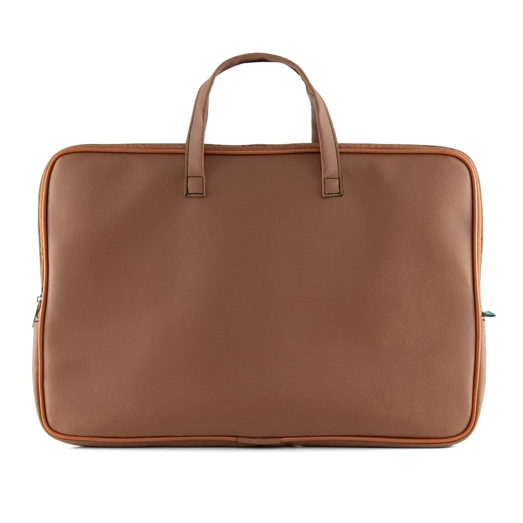 Capa Case Pasta Couro Notebook Ecológico Marrom Alças 14/15/17 Polegadas Para Trabalho Home Office