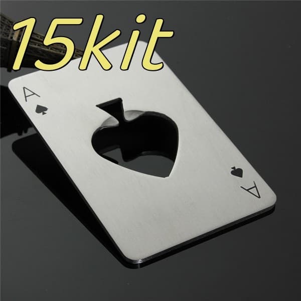 15 Peças Abridor De Garrafa Formato Carta De Baralho Aço Inox