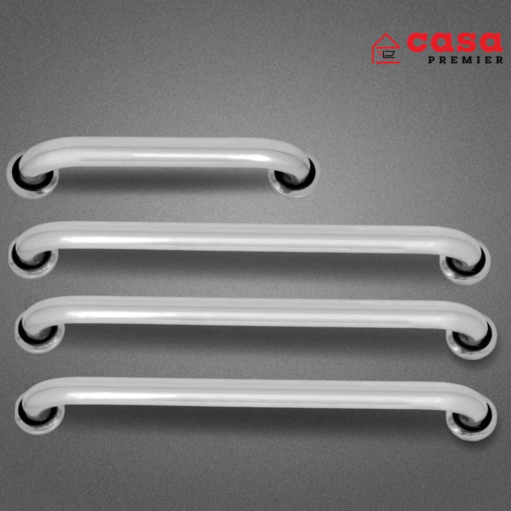 Kit 4 Barra de Apoio Alumínio Corrimão Segurança Proteção Idoso Apoio De Mão Deficiente 3 Alças Pne 50 cm e 1 Alça 30 cm