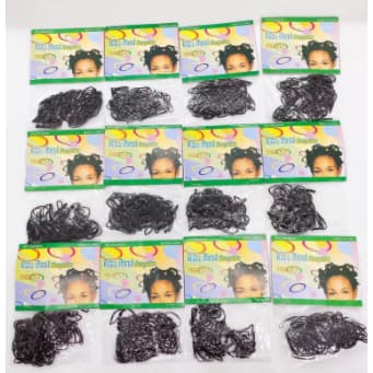 12 Pacotinho Elástico mini de silicone rabicó prendedor de cabelo em pacotinhos/preto