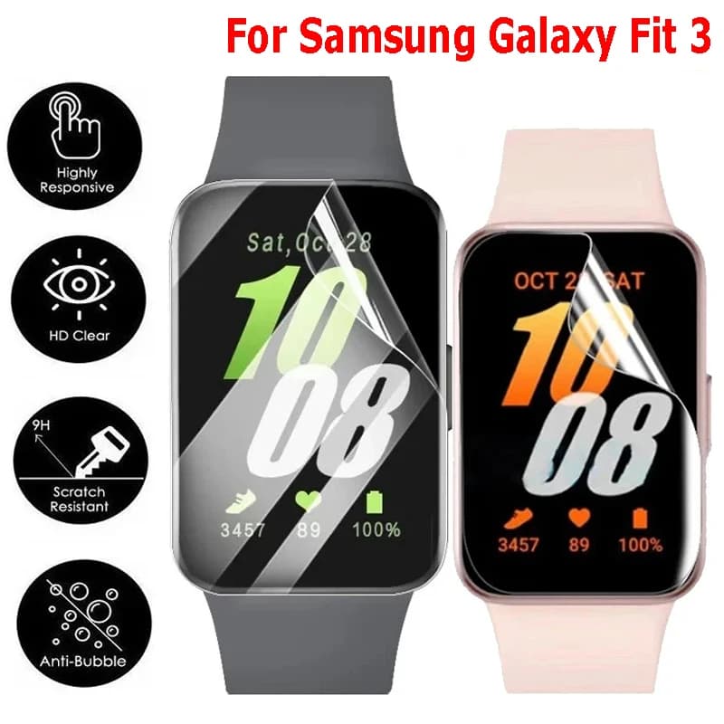 Kit 5, 3, 1 Películas Hidrogel Para Samsung Galaxy Fit 3, Protetor De Tela Para Watch Fit 3