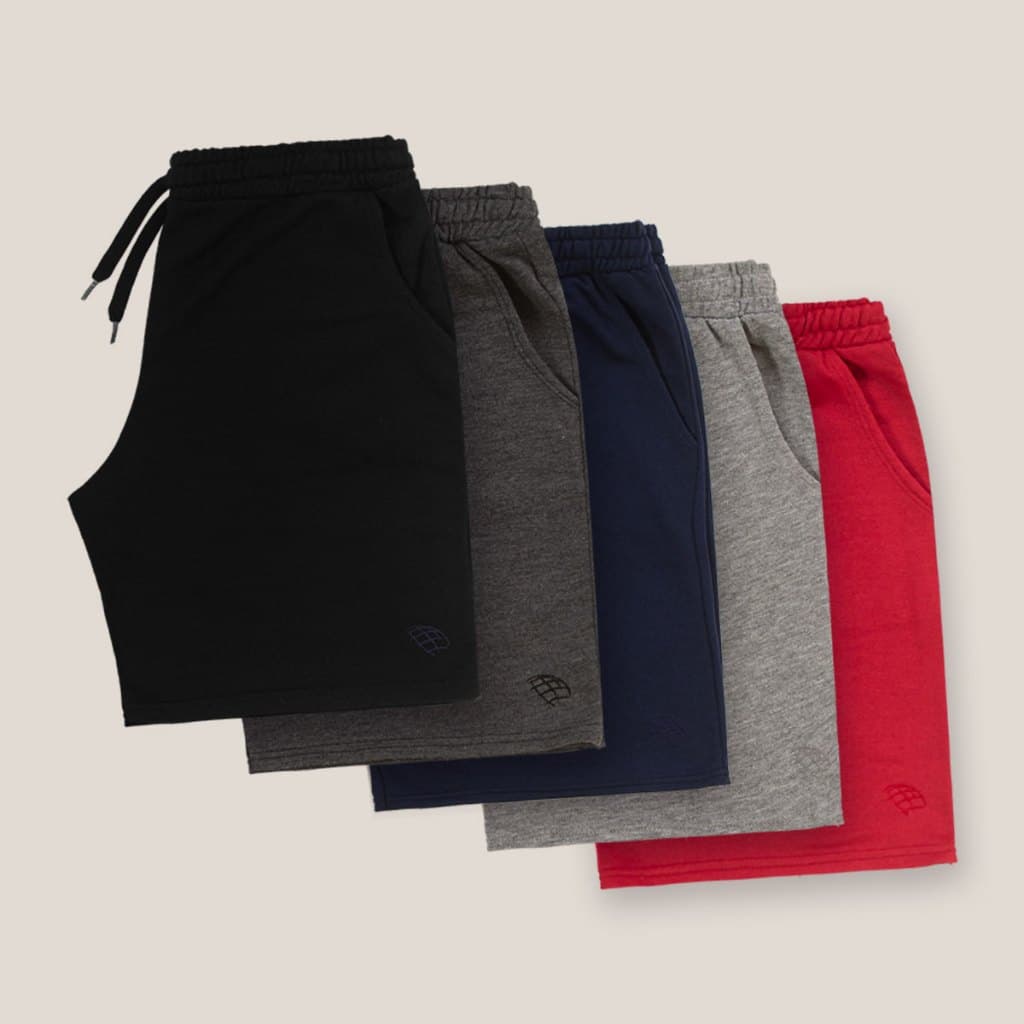 Kit Infantil e Juvenil  5 Bermudas Moletom Masculino Tamanhos 10 ao 16: Versatilidade e Durabilidade da TG Ecommerce