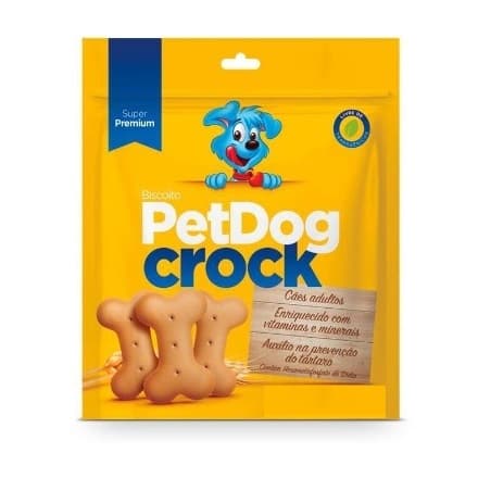 KIT  4 PETDOG CROCK 1KG - Biscoito Petisco Para Cachorro porte pequeno e porte grande