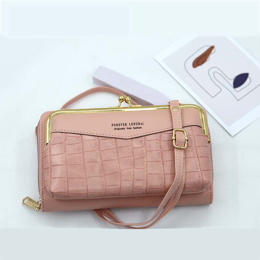 Carteira Feminina Longa Bolsa de Ombro Transversal Porta Cartão, Porta documentos, Carteira para cédulas, CNH, RG