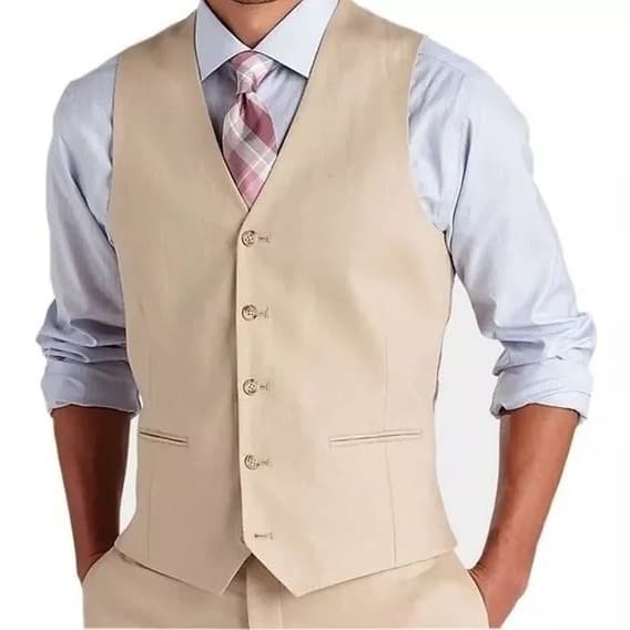 Colete Social Masculino Bege Oferta Imperdivel Executivo Super Oferta