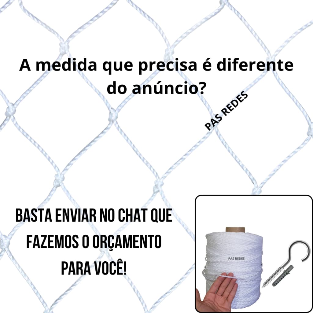 Kit Completo de Rede Tela De Proteção, Para Sacadas, Janelas, Gatos e Crianças m²