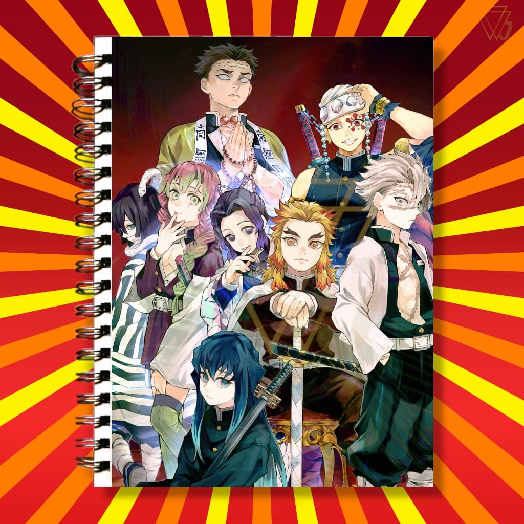 Adesivo Para Capa de Caderno Demon Slayer Kimetsu no Yaiba Personagens Hashiras