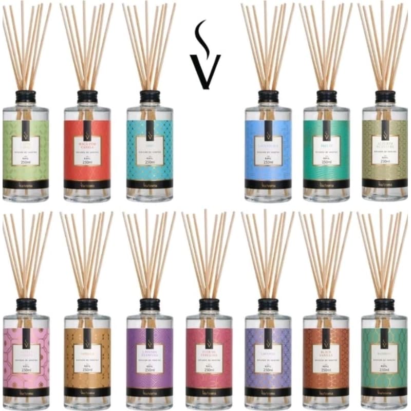 Refil Aromatizador de Ambiente de Varetas 250ml Via Aroma - Difusor de Ambientes Perfume Para Casa