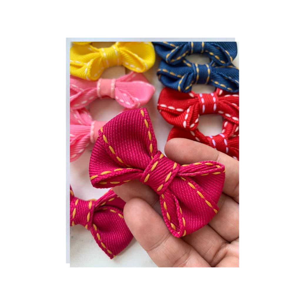 Kit 06 Pares De  Laços Pet Para Cachorro Pet Shop Jeans