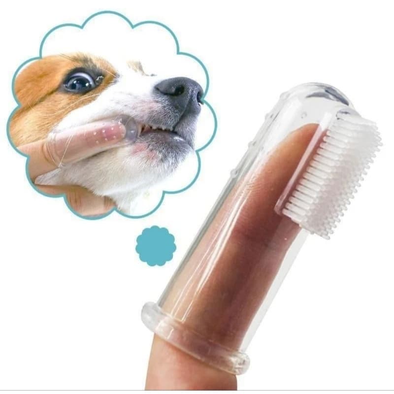 3 Escova de Dentes em Silicone para Pets Cães de Estimação Limpa Dentes do Gato