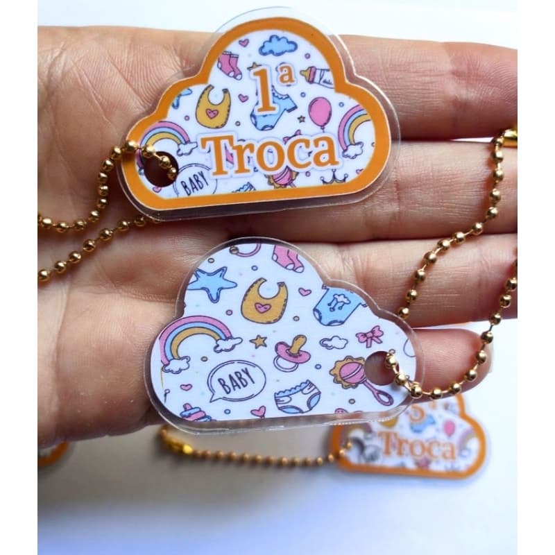 Kit 6 Tags indicação de Trocas Para Saquinho Maternidade Plástica e Correntinha (Somente TAG) Envio Imediato Promoção