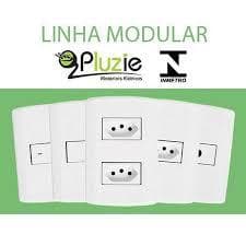 Tomada e interruptor/apagador Pluzie linha Modular 10A/ 20A