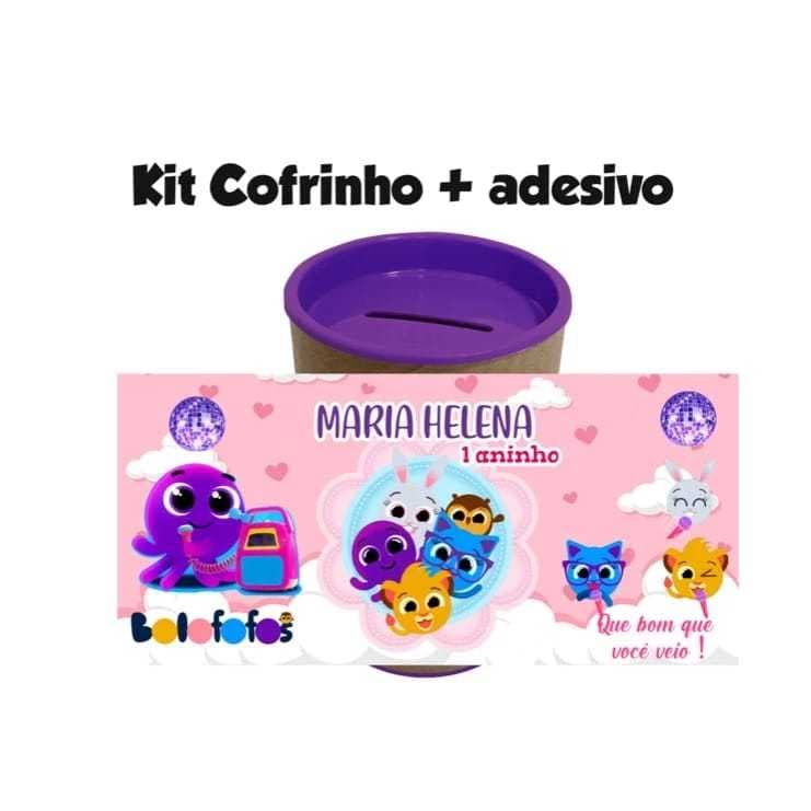 10 Cofrinhos Personalizados Festa Bolofofos Rosa
