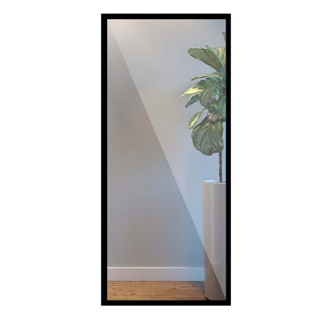 Espelho 30x75 Com Moldura Cor Preto Liso Para Decoração Promoção