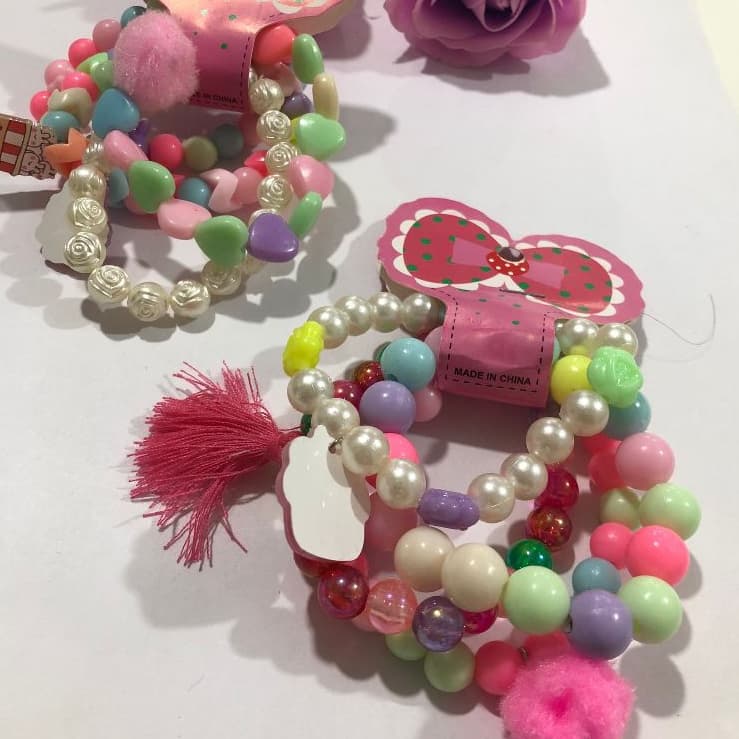 Kit 4-48 Peças Pulseiras Lindas Infantis De Miçanga