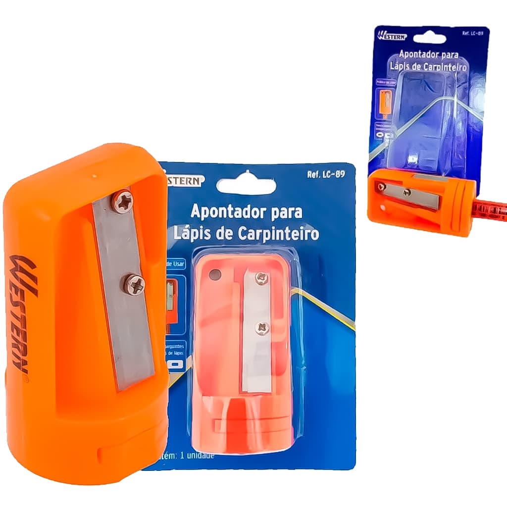 Apontador Profissional De Lápis Grande Para Carpinteiro Marceneiro Pedreiro Obras Construção