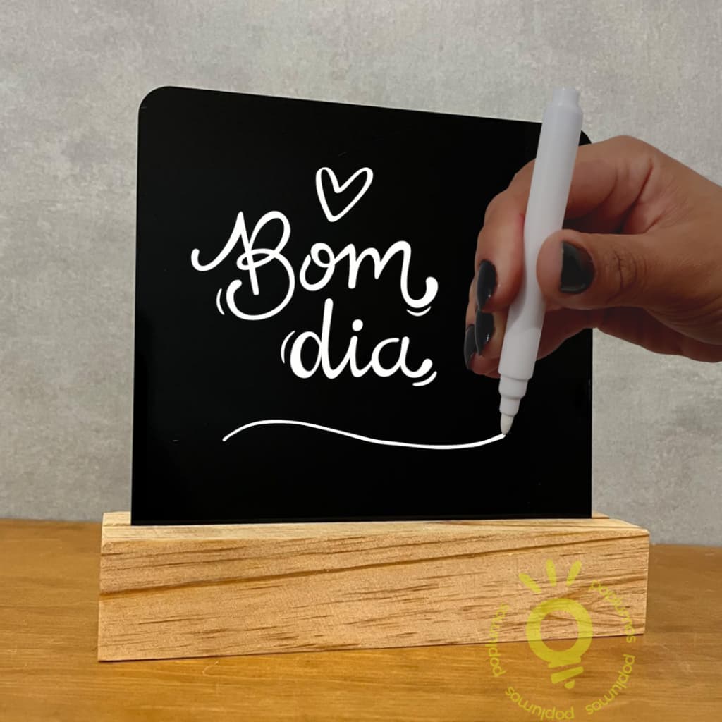 Lousa, quadro de recados de mesa + duas canetas