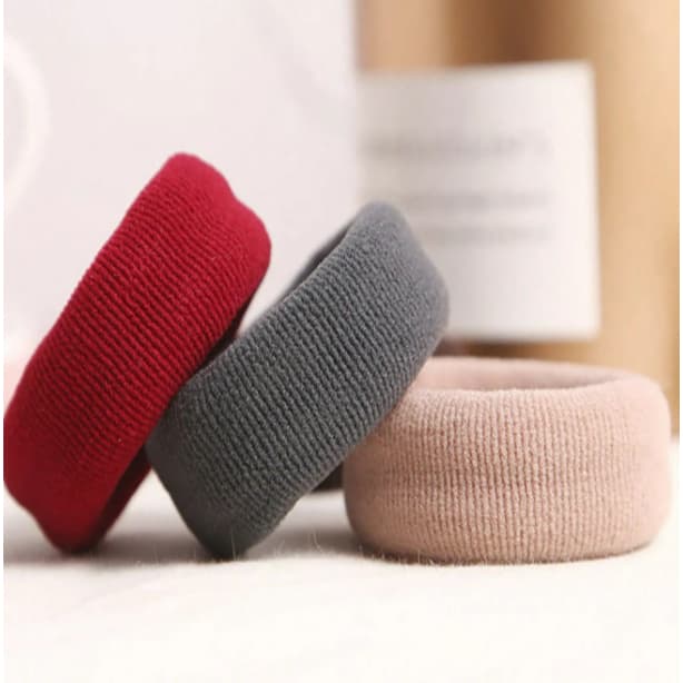 2-12 Peças/Conjunto De Laços De Cabelo Pretos De Alta Elasticidade Com Design De Faixa De Cabelo Espessa, Adequados Para Mulheres Com Cabelos Volumosos No Uso Diário