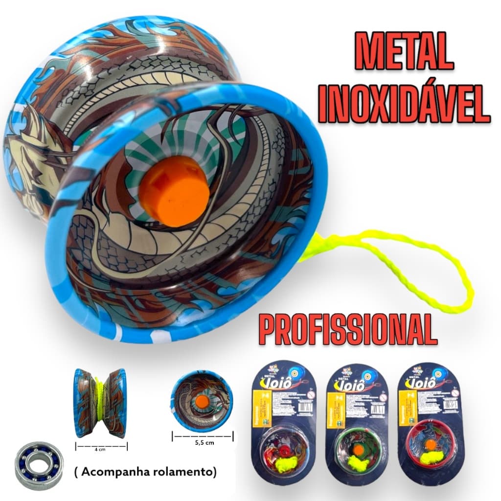 Yoyo Profissional Rolamento de Alumínio Leve e Resistente Brinquedo Infantil Interativo