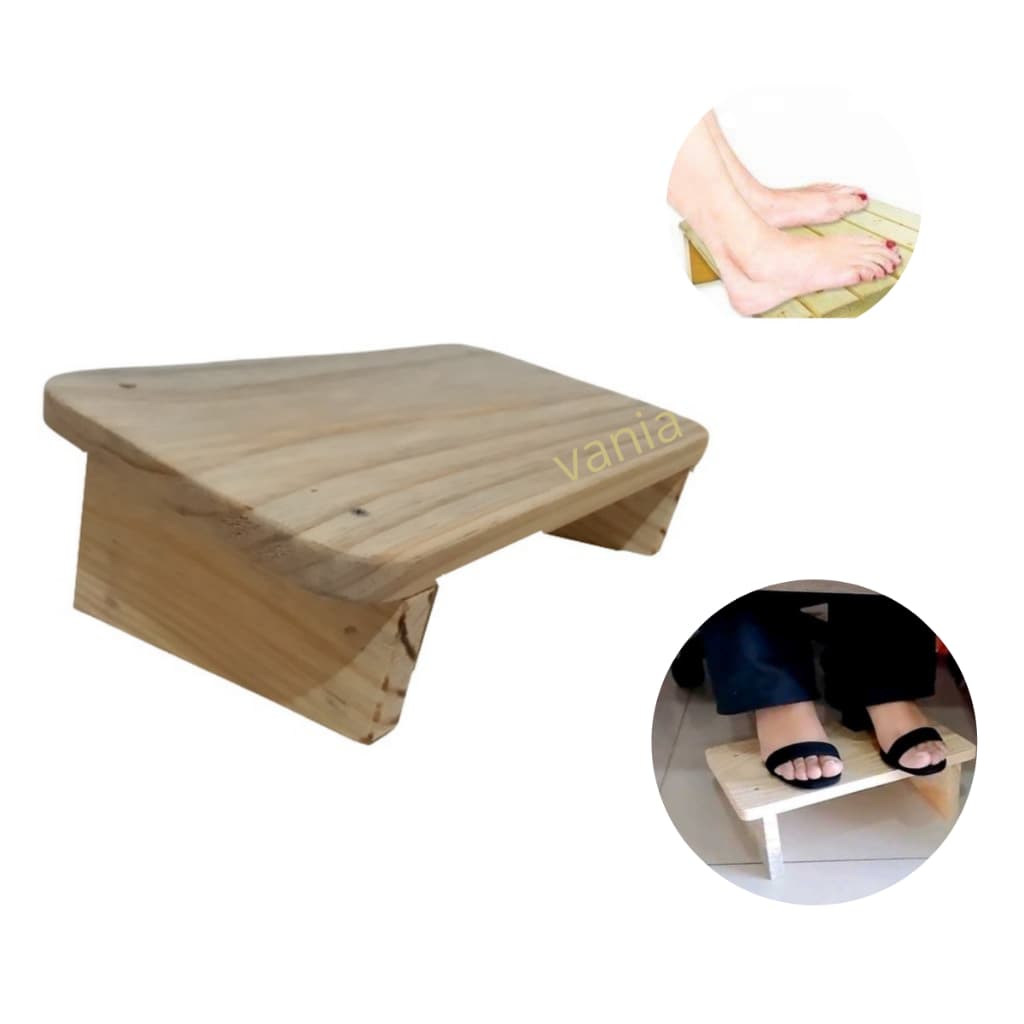 suporte pe apoio  de pés madeira ergométrico  conforto escritório trabalho em casa +
