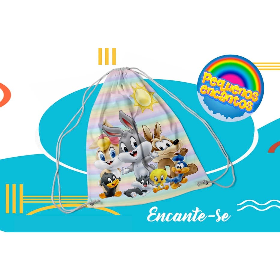 KIT 10 MOCHILAS PERSONALIZADAS  LOONEY TUNES BABY PARA FESTA
