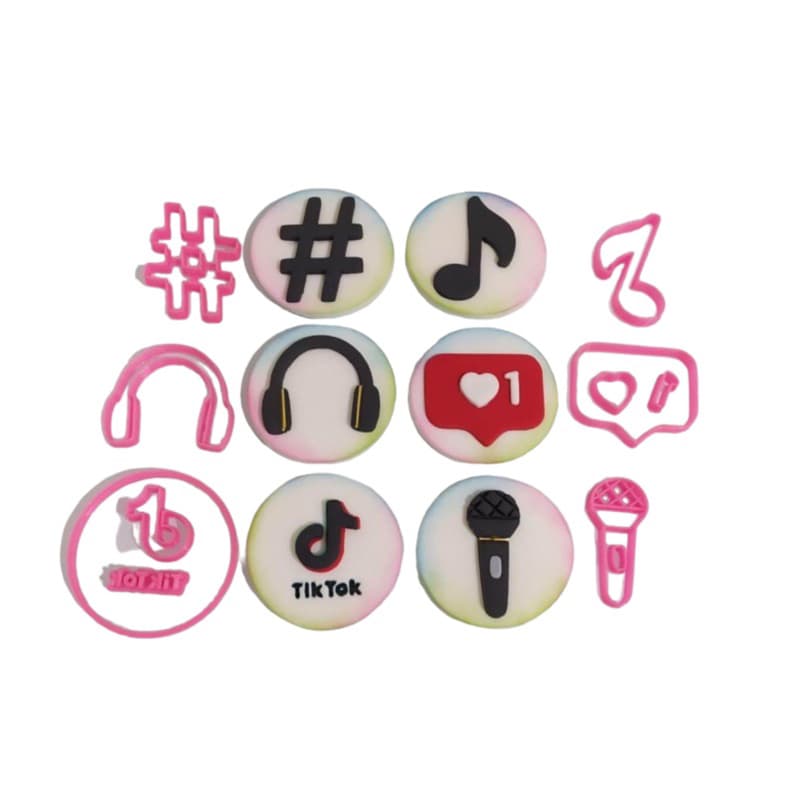 Cortador Kit Redes Sociais Hashtag Fone Microfone Logo