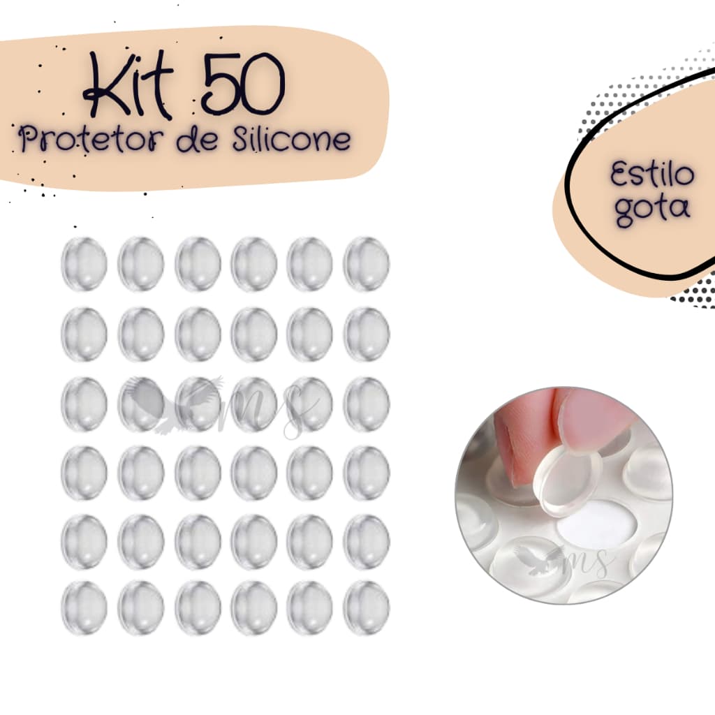 Kit 50 Protetor Anti Impacto Silicone Adesivo Gota Multiuso