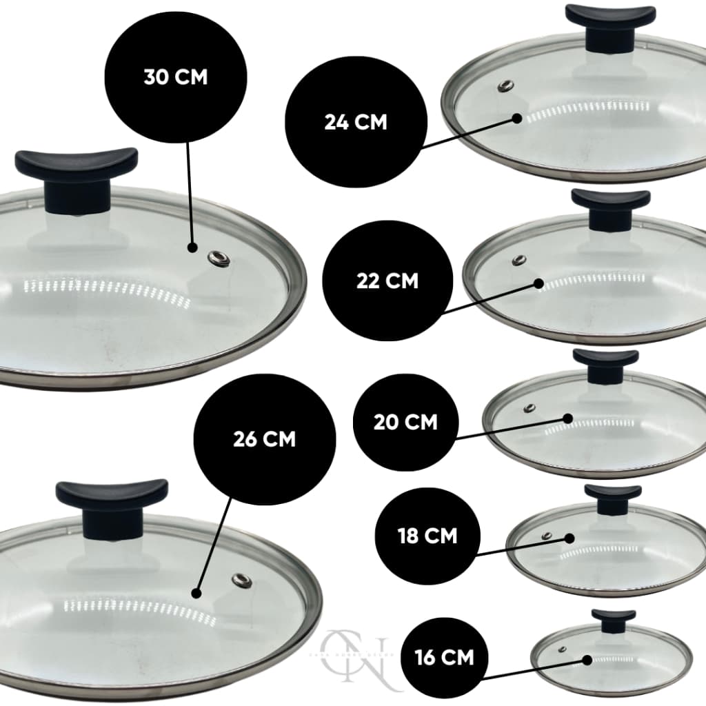 Tampa De Vidro Temperado Avulso para Panelas e Frigideiras 16 a 30 Cm