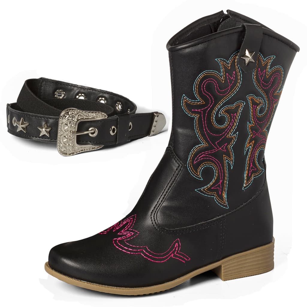 Kit Bota Texana + Cinto Infantil Menina Jeca Rodeio Campo Fazenda Botina Promoção Estilo Country