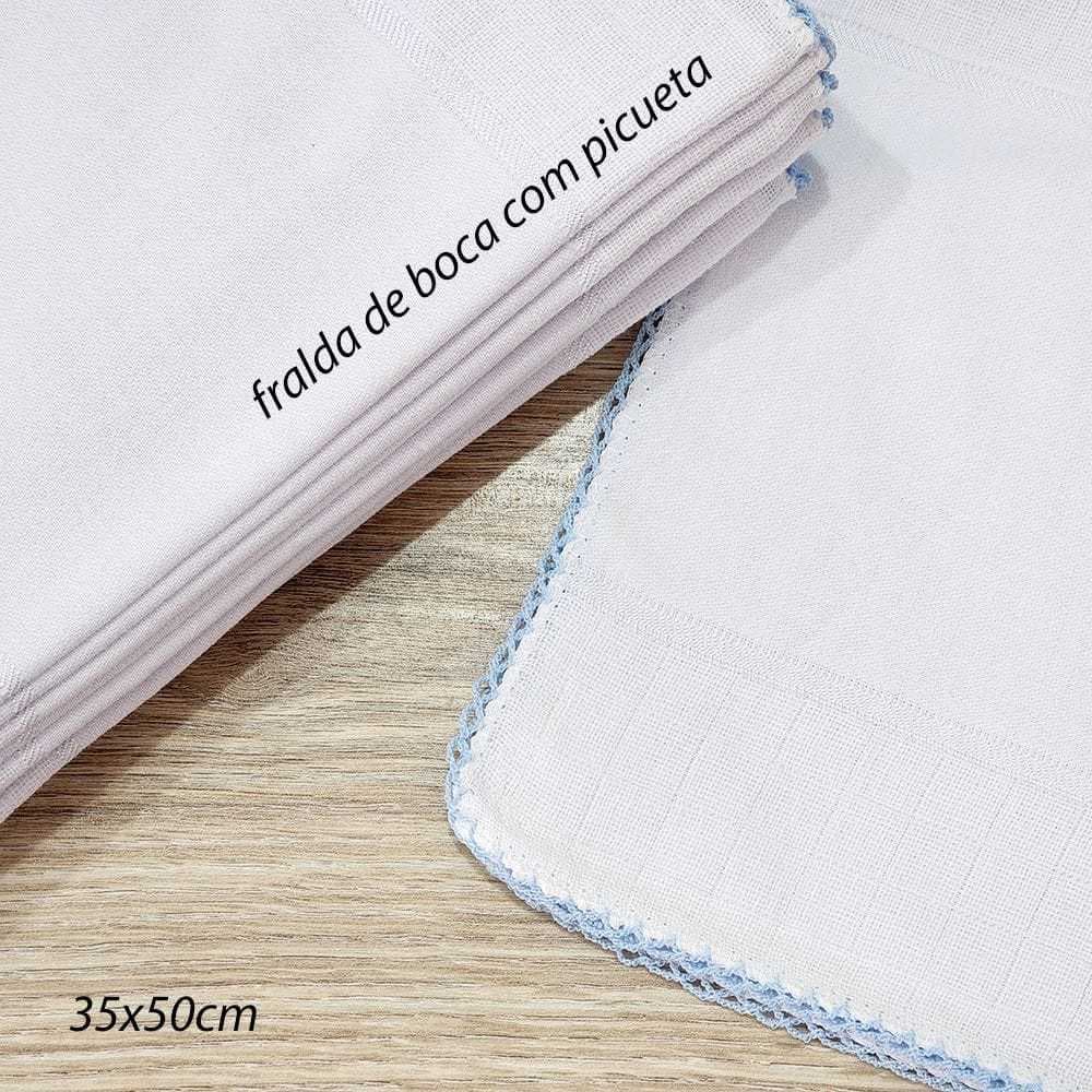 Fralda De Boca Tecido Premium Valletex Picueta - 35x50cm - Com Faixa Pinte e Borde