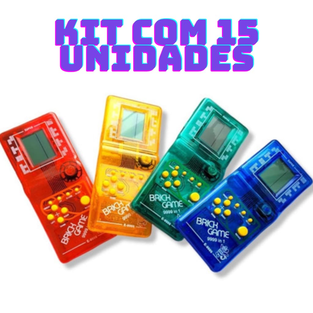 Kit com 15 Super Mini Game Retro Brinck Game Portátil 9999 jogos