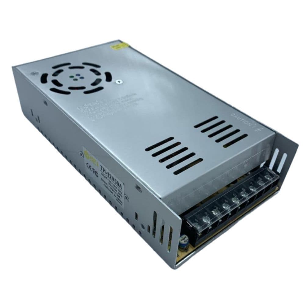 Fonte Chaveada Bivolt 50A 12V 600W Versátil, Grande Com Chave Seletora Para Som, Câmeras e CFTV