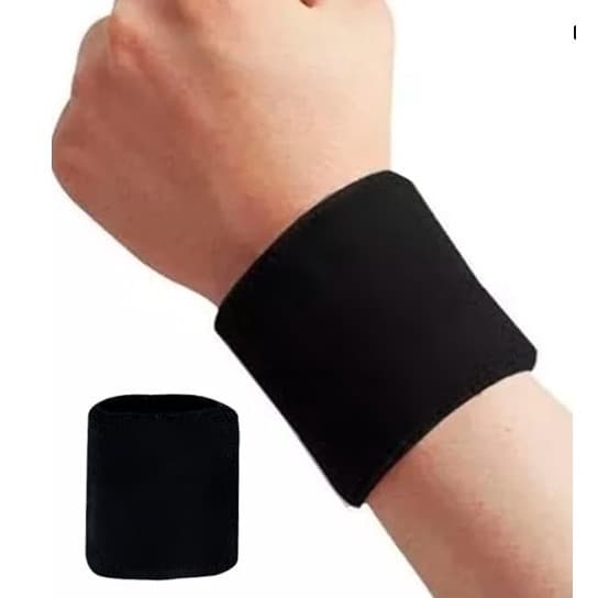02x Munhequeiras Pulso Preta Unissex Masculino Feminino Tênis Academia