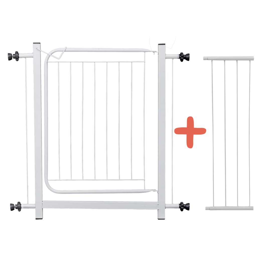 Portão Grade Proteção Pet 80 A 100 Cm Criança Cachorro Gatos Branco