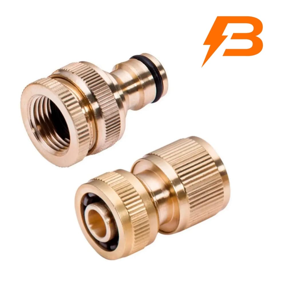 Kit Adaptador Conector de Torneira com Engate Rápido de Latão para Mangueira 1/2