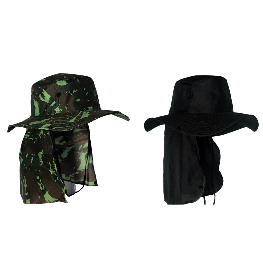 KIT 2 Chapéu Pescador Camping Australiano Proteção Nuca Pescoço Unissex