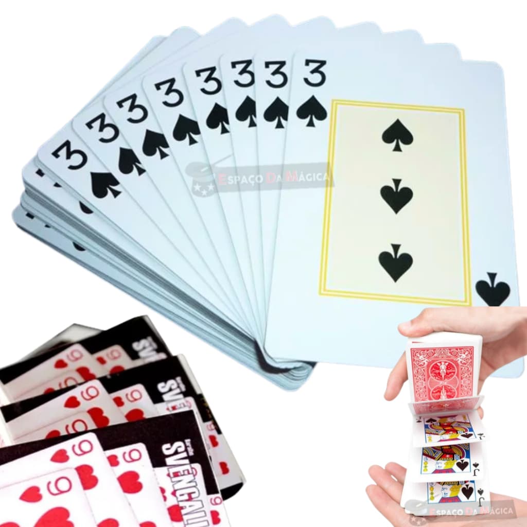 Baralho Magico Faz 20 Magicas Incríveis Bisote / Jornal Magico / Moeda Magica / Dedo Magico Truques Iniciantes