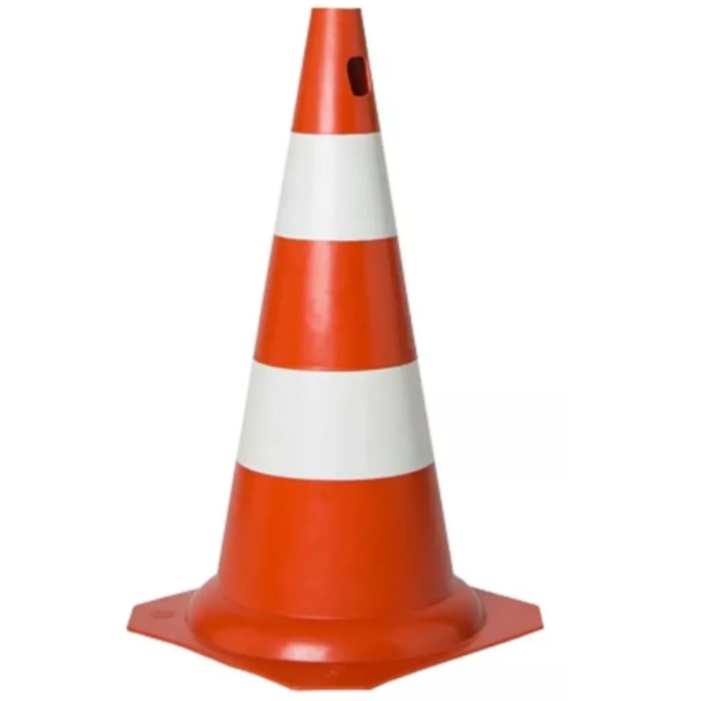 Cone 75cm Rigido Laranja E Branco