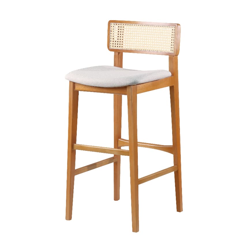 Banqueta Urbana Madeira Maciça Tela Rattan Sextavada