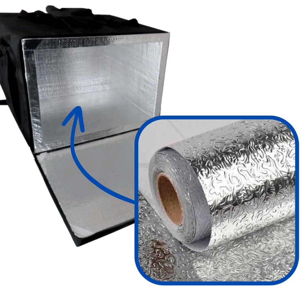 Papel Alumínio 2,00M x 0,40cm Adesivo Para Forrar Isopor Caixa Mochila Térmica Bag Motoboy Ifood Entrega