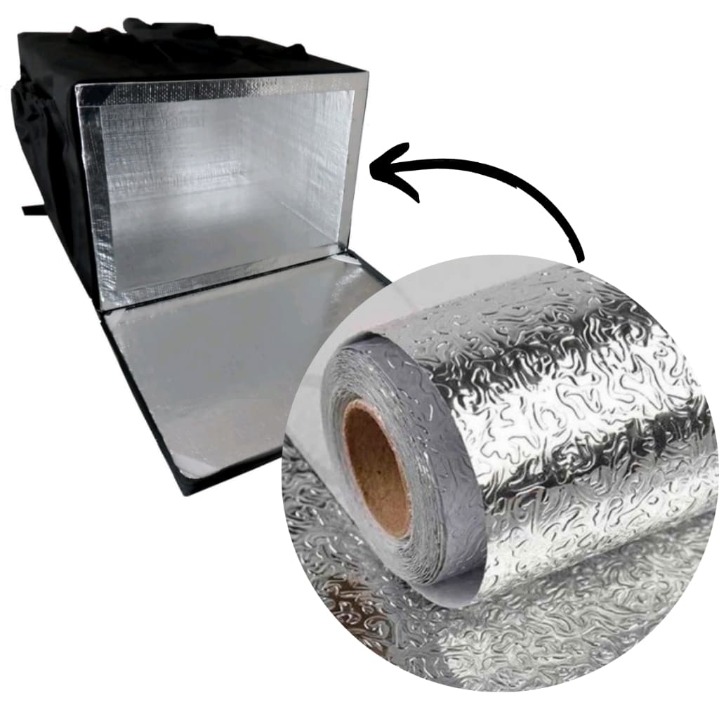Papel Alumínio Adesivo Para Forrar Isopor Térmico Ambulante Delivery Motoboy Bag De Ifood Entrega 2M X 0,40cm