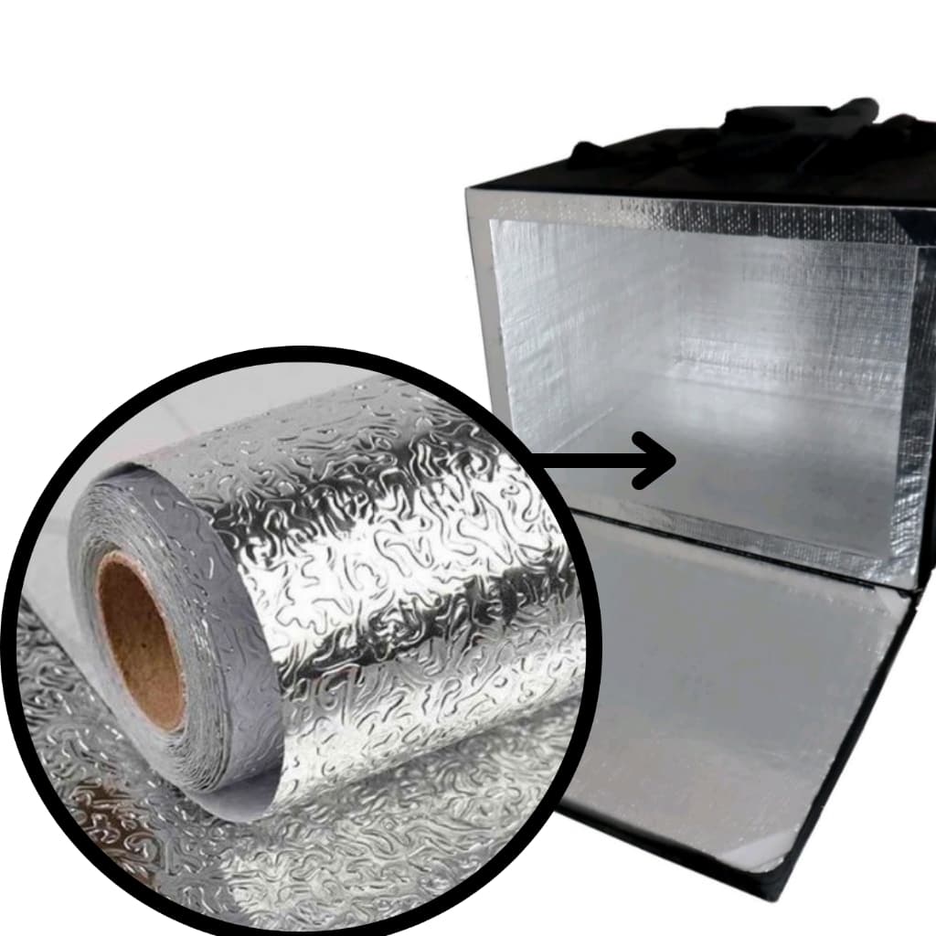Papel Alumínio Adesivo Rolo 2M X 0,40cm Para Forrar Isopor Térmico Caixa Mochila Ambulante Motoboy Bag Motoboy Entrega De Ifood