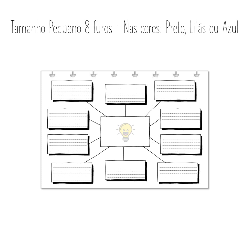 Refil Mapa Mental 120g 20 Folhas (PEQUENO 8 FUROS)