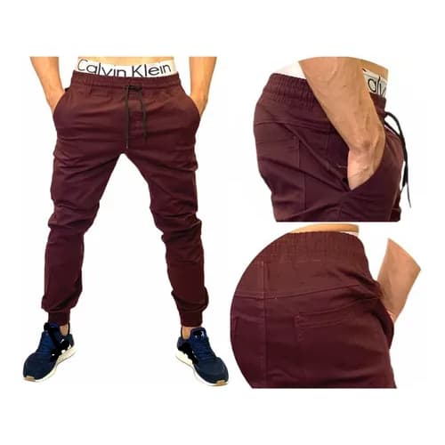 calça masculina jogger jeans preta vinho bordo branca tecido elastano frete gratis envio imediato